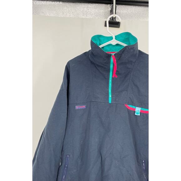 Columbia Blue Teal Men's Vintage Shell Windbreaker Jacket Nylon - Size Large - Picture 2 of 7
